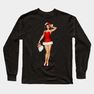 Pin Up-Christmas Red Long Sleeve T-Shirt